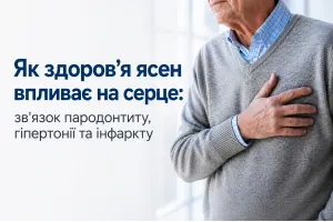 Як здоров'я ясен впливає на серце: зв'язок пародонтиту, гіпертонії та інфаркту Як здоров'я ясен впливає на серце: зв'язок пародонтиту, гіпертонії та інфаркту
