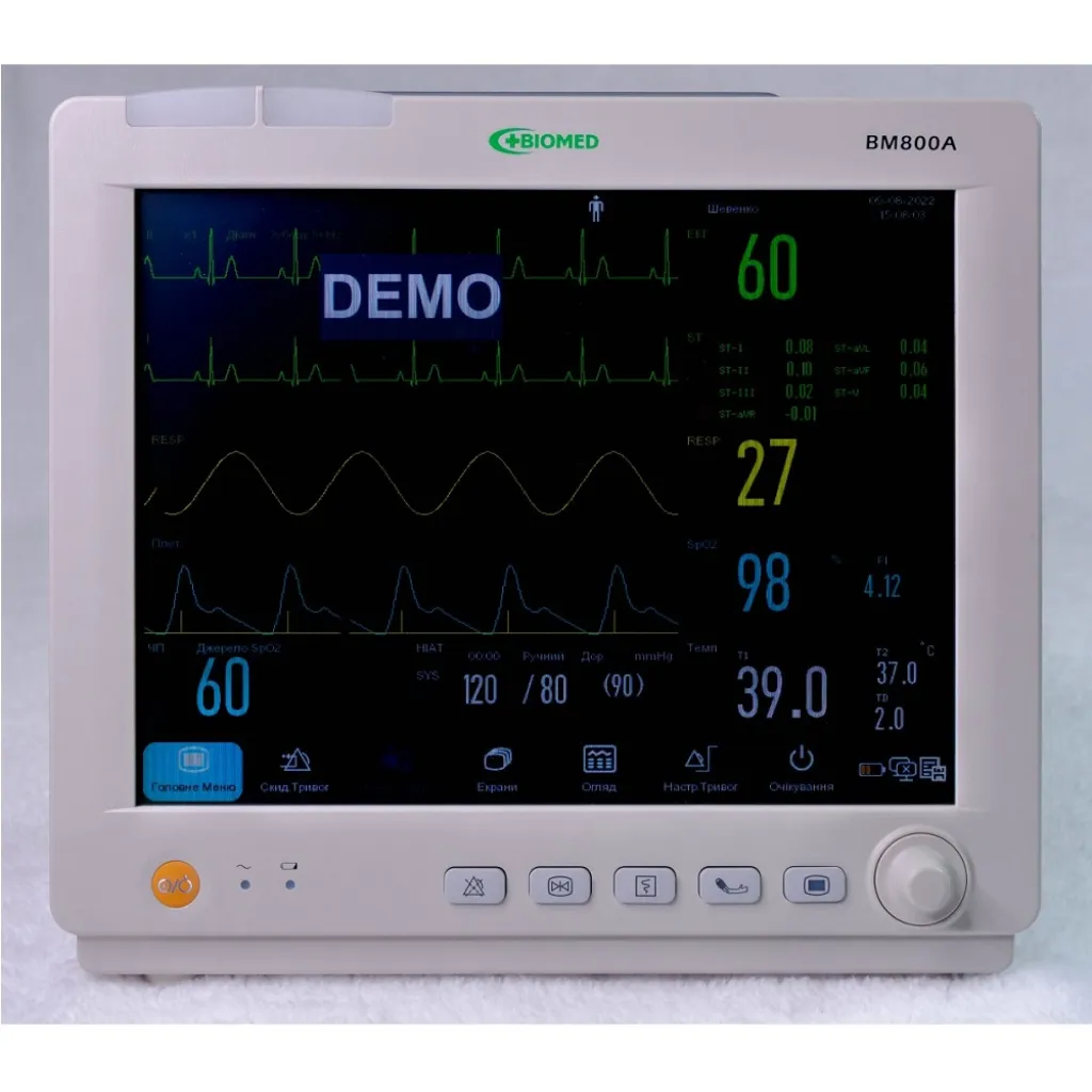 Монитор пациента Биомед ВМ800А с сенсорным дисплеем + модуль ИАТ Монитор пациента Биомед ВМ800А с сенсорным дисплеем + модуль ИАТ