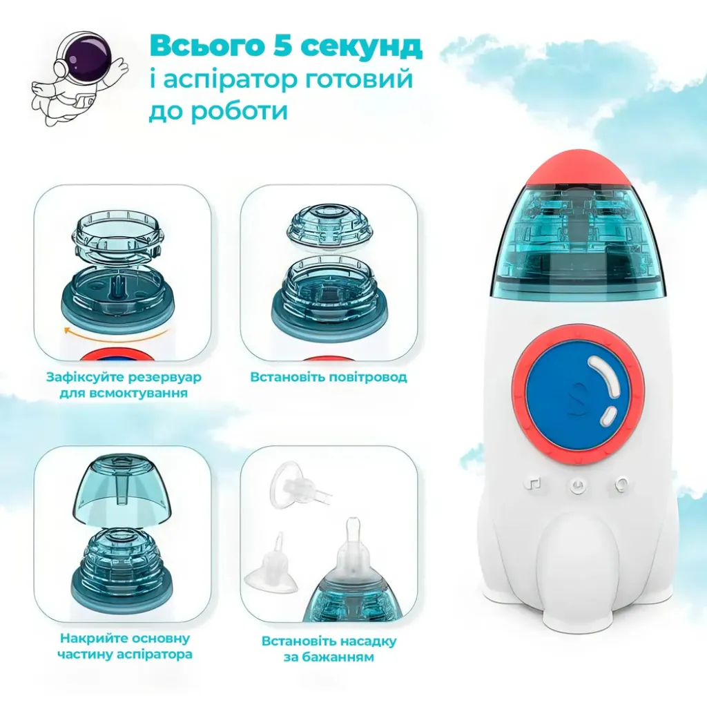 Аспіратор електронний назальний ArhiMED EcoBreath ROCKET 18500 Аспіратор електронний назальний ArhiMED EcoBreath ROCKET 18500
