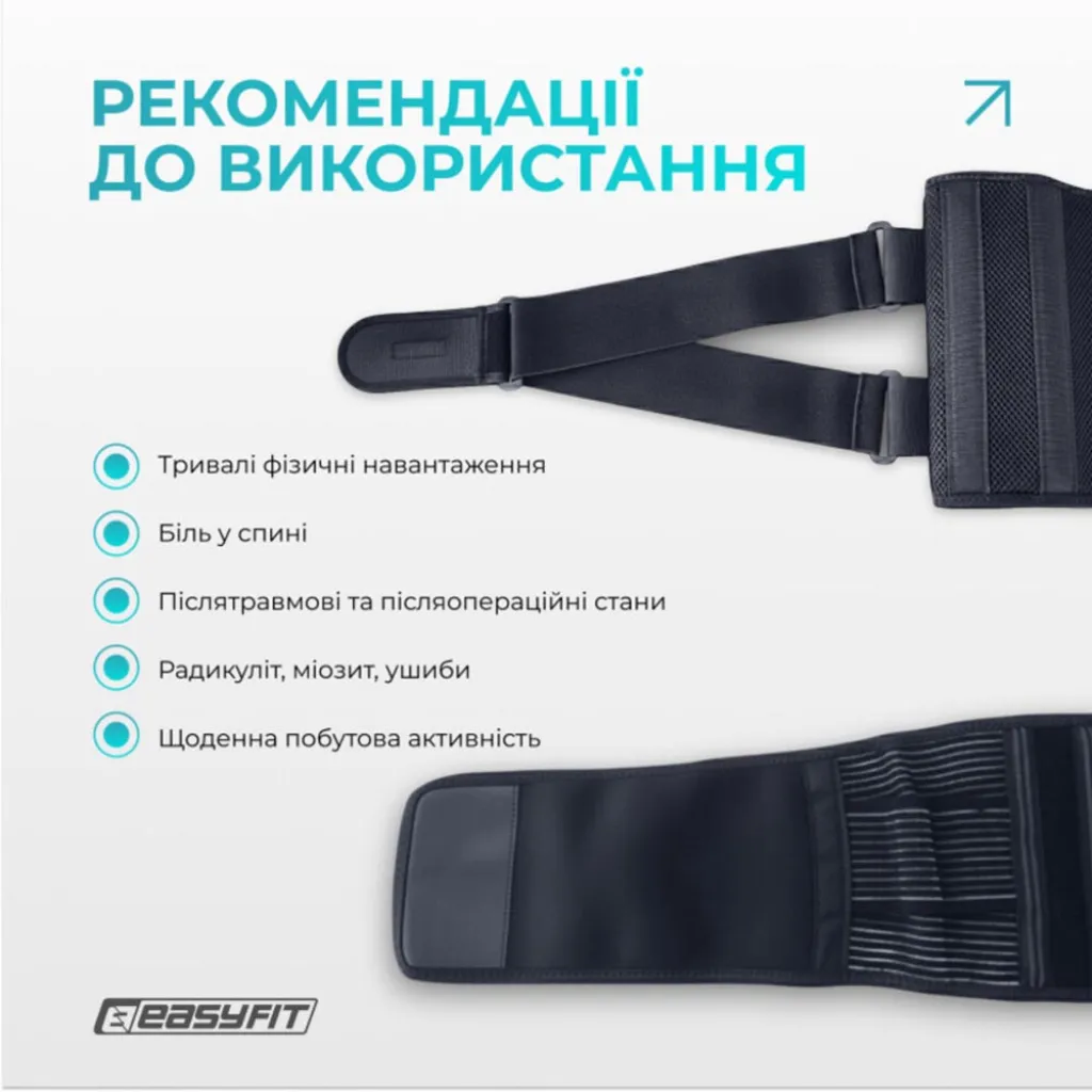 Пояс для спины EasyFit с 4 ребрами жесткости EF-0090 Пояс для спины EasyFit с 4 ребрами жесткости EF-0090