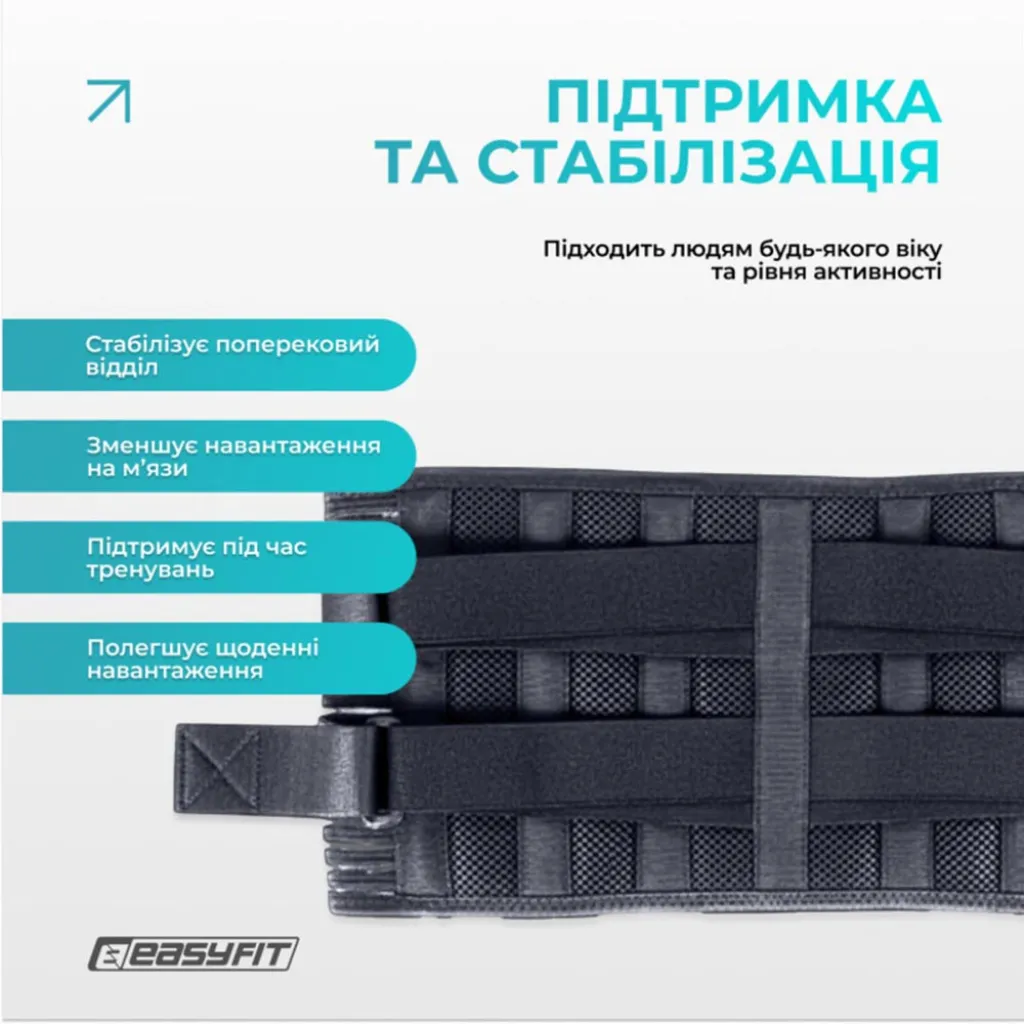 Пояс для спины EasyFit с 4 ребрами жесткости EF-0090 Пояс для спины EasyFit с 4 ребрами жесткости EF-0090