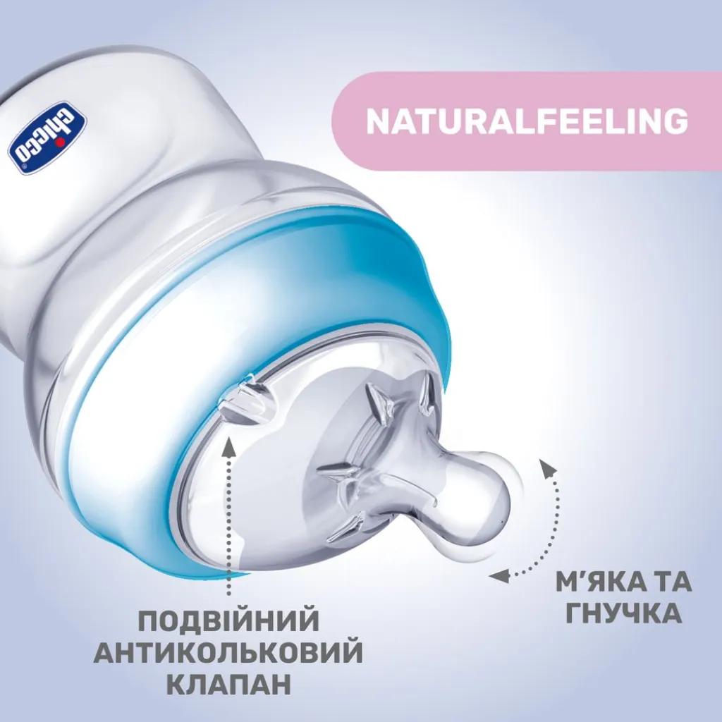 Бутылочка пластиковая "Natural Feeling" для детей, 150 мл, голубой