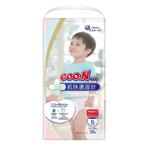 Подгузники GOO.N Plus для детей 12-20 кг (размер XL, на липучках, унисекс, 38 шт) - Фото№1 Подгузники GOO.N Plus для детей 12-20 кг (размер XL, на липучках, унисекс, 38 шт) - Фото№1