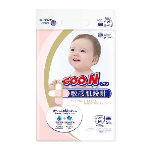 Подгузники GOO.N Plus для детей 6-11 кг (размер М, на липучках, унисекс, 56 шт) - Фото№1 Подгузники GOO.N Plus для детей 6-11 кг (размер М, на липучках, унисекс, 56 шт) - Фото№1
