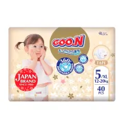 Підгузки GOO.N Premium Soft для дітей 12-20 кг (розмір XL (5), на липучках, унісекс, 40 шт)