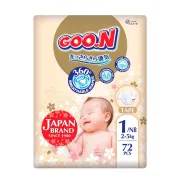 Підгузки GOO.N Premium Soft для немовлят до 5 кг (1(NB), на липучках, унісекс, 72 шт)