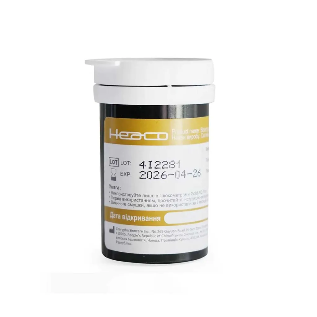 Тест смужки до глюкометра Heaco Gold AQ Plus (50 шт.) Тест смужки до глюкометра Heaco Gold AQ Plus (50 шт.)