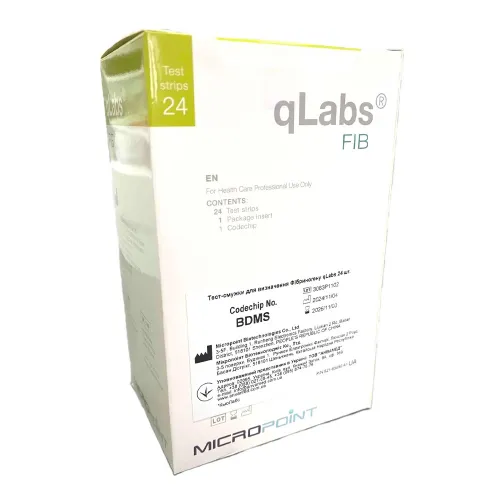 Тест-смужки для визначення Фібриногену Micropoint qLabs 24 шт - Фото№1 Тест-смужки для визначення Фібриногену Micropoint qLabs 24 шт - Фото№1
