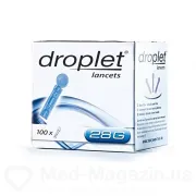Ланцет Droplet одноразового використання 28G, 100 шт