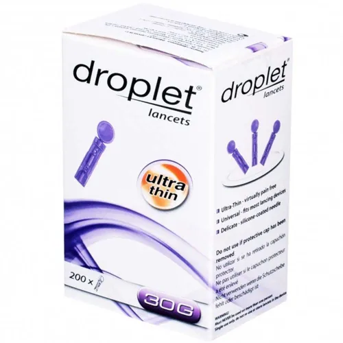 Ланцет Droplet одноразового використання 30G, 200 шт - Фото№1 Ланцет Droplet одноразового використання 30G, 200 шт - Фото№1