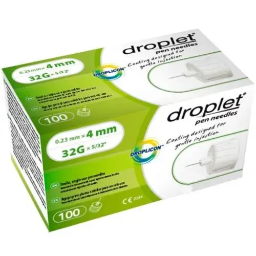 Голки для шприц-ручок Droplet 4 мм*0,23 мм, 32G, універсальні, 100 шт - Фото№1 Голки для шприц-ручок Droplet 4 мм*0,23 мм, 32G, універсальні, 100 шт - Фото№1