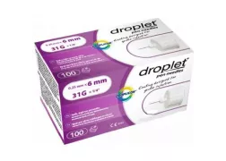 Голки для шприц-ручок Droplet 6 мм*0,25 мм, 31G, універсальні, 100 шт