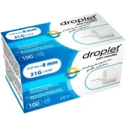 Голки для шприц-ручок Droplet 8 мм*0,25 мм, 31G, універсальні, 100 шт