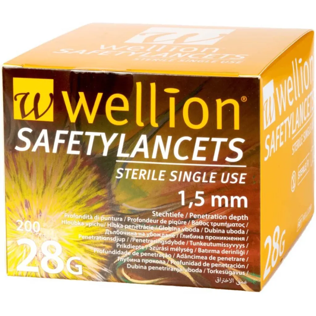 Ланцети безпечні Wellion 28G 200 шт Ланцети безпечні Wellion 28G 200 шт
