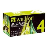 Голки для інсулінових шприц-ручок Wellion MEDFINE plus 0,23 (mm) (32G) x 4 мм 100 шт