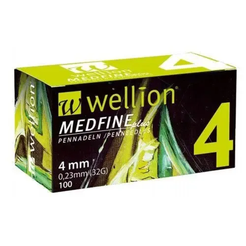 Голки для інсулінових шприц-ручок Wellion MEDFINE plus 0,23 (mm) (32G) x 4 мм 100 шт - Фото№1 Голки для інсулінових шприц-ручок Wellion MEDFINE plus 0,23 (mm) (32G) x 4 мм 100 шт - Фото№1