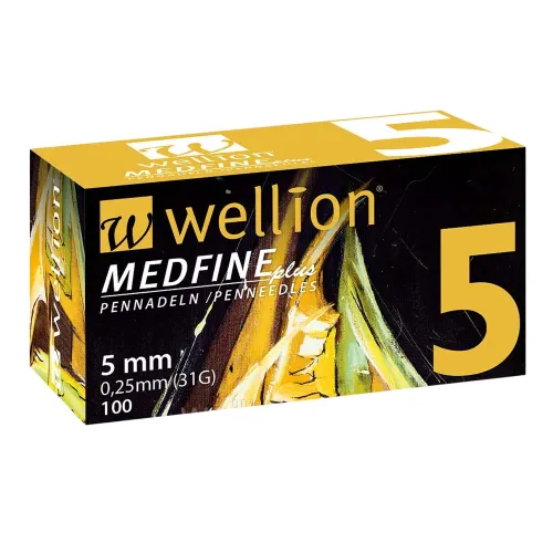 Голки для інсулінових шприц-ручок Wellion MEDFINE plus 0,25 (mm) (31G) x 5 мм 100 шт - Фото№1 Голки для інсулінових шприц-ручок Wellion MEDFINE plus 0,25 (mm) (31G) x 5 мм 100 шт - Фото№1