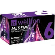 Голки для інсулінових шприц-ручок Wellion MEDFINE plus 0,25 (mm) (31G) x 6 мм 100 шт