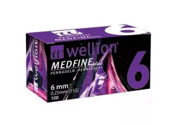 Иглы для инсулиновых шприц-ручек Wellion MEDFINE plus 0,25 (mm) (31G) x 6 мм 100 шт