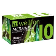 Голки для інсулінових шприц-ручок Wellion MEDFINE plus 0,30 (mm) (30G) x 10 мм 100 шт