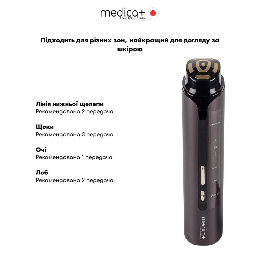 Массажер для лица Medica+ SkinLifting PRO 10x с микротоком, RF и функцией лифтинга