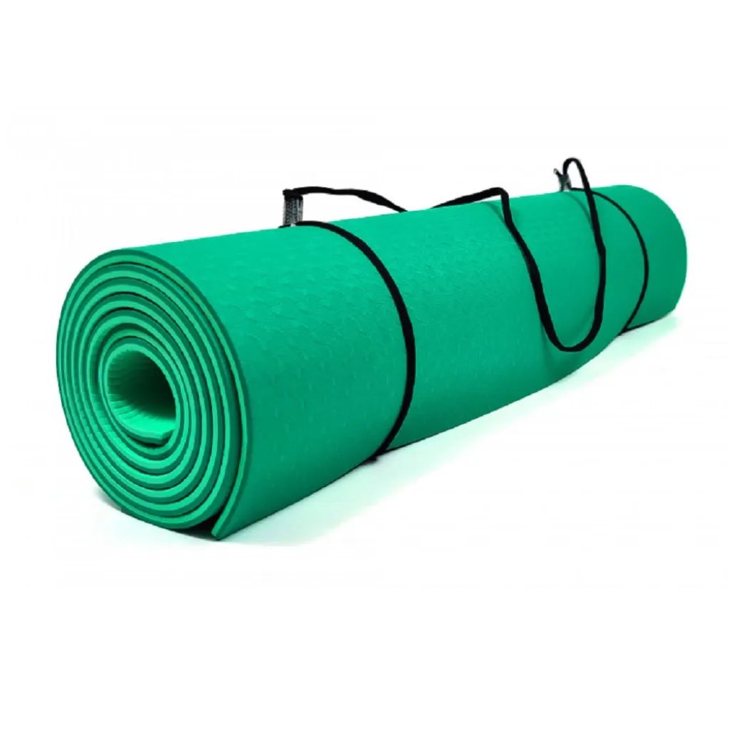Коврик для йоги и фитнеса EasyFit TPE+TC 6мм двухслойный зеленый-мятный Коврик для йоги и фитнеса EasyFit TPE+TC 6мм двухслойный зеленый-мятный