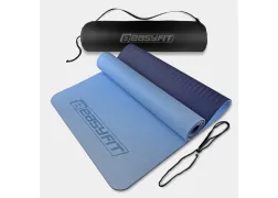 Килимок для йоги та фітнеса EasyFit TPE+TC EF-1924s-LBBL 6мм двошаровий + Чохол блакитний-синій Килимок для йоги та фітнеса EasyFit TPE+TC EF-1924s-LBBL 6мм двошаровий + Чохол блакитний-синій