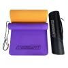Коврик для йоги и фитнеса EasyFit TPE+TC 6мм двухслойный, фиолетово-оранжевый - Фото№3