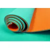 Коврик для йоги и фитнеса EasyFit TPE+TC 6мм двухслойный, бирюзово-оранжевый - Фото№4