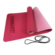 Килимок для йоги та фітнесу EasyFit TPE+TC 6мм двошаровий, рожевий-св. рожевий