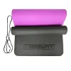 Коврик для йоги и фитнеса EasyFit TPE+TC 6мм двухслойный, черно-фиолетовый - Фото№3