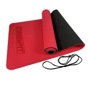 Килимок для йоги та фітнесу EasyFit TPE+TC 6мм двошаровий, червоний-чорний