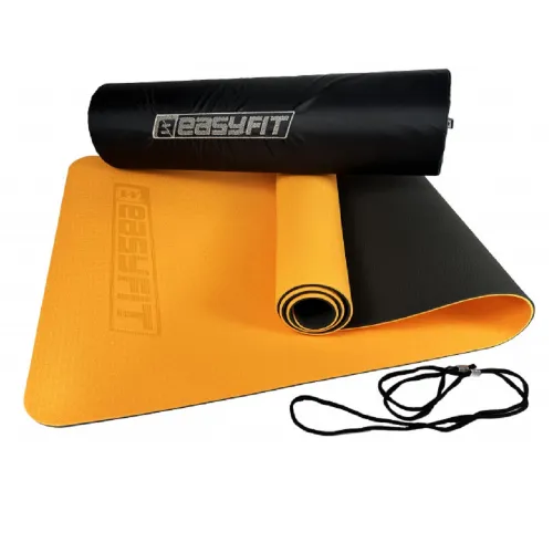 Коврик для йоги и фитнеса EasyFit TPE+TC 6мм двухслойный EF-1924E-ORB + Чехол оранжевый с черным - Фото№1 Коврик для йоги и фитнеса EasyFit TPE+TC 6мм двухслойный EF-1924E-ORB + Чехол оранжевый с черным - Фото№1