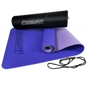 Килимок для йоги та фітнесу EasyFit TPE+TC 6мм двошаровий EF-1924E-VV+ Чохол бузковий