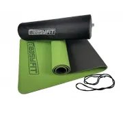 Коврик для йоги и фитнеса EasyFit TPE+TC 6мм двухслойный EF-1924E-GNBK + Чехол зеленый с черным