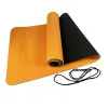 Коврик для йоги и фитнеса EasyFit TPE+TC 6мм двухслойный EF-1924E-ORB + Чехол оранжевый с черным - Фото№5