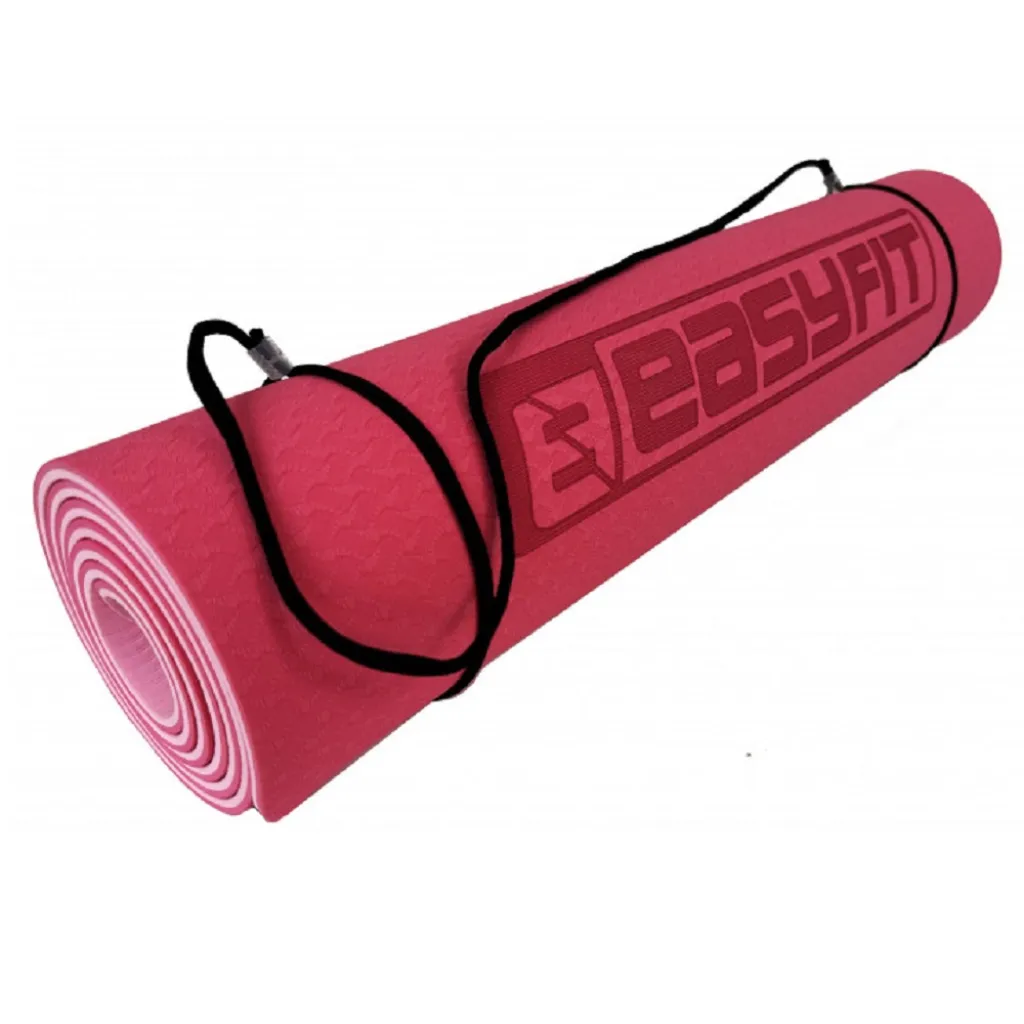 Коврик для йоги и фитнеса EasyFit TPE+TC 6мм EF-1924E-PP двухслойный + Чехол розовый Коврик для йоги и фитнеса EasyFit TPE+TC 6мм EF-1924E-PP двухслойный + Чехол розовый