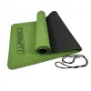 Коврик для йоги и фитнеса EasyFit TPE+TC 6мм двухслойный EF-1924E-GNBK + Чехол зеленый с черным - Фото№5