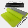 Килимок для йоги та фітнесу EasyFit TPE+TC 6 мм двошаровий EF-1924-LGGY, лимонний-сірий Килимок для йоги та фітнесу EasyFit TPE+TC 6 мм двошаровий EF-1924-LGGY, лимонний-сірий