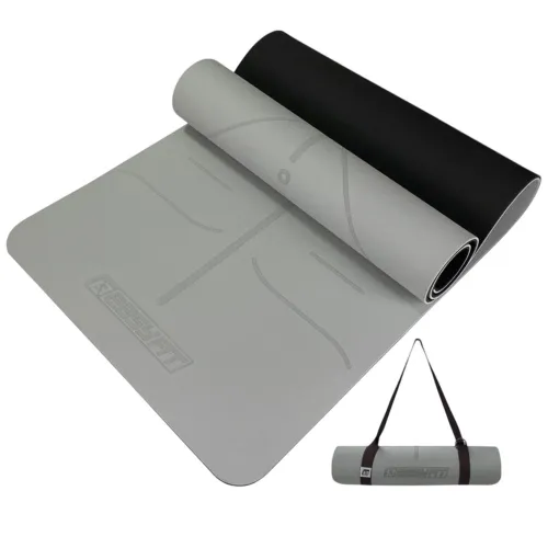 Коврик для йоги и фитнеса EasyFit Polarity EF-A19241s-GYBK с ремнем, серый - Фото№1 Коврик для йоги и фитнеса EasyFit Polarity EF-A19241s-GYBK с ремнем, серый - Фото№1