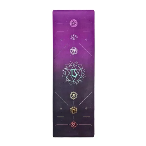 Коврик для йоги EasyFit Chakra Flow (замша-каучук) EF-1926-4, фиолетовый/черный - Фото№1
