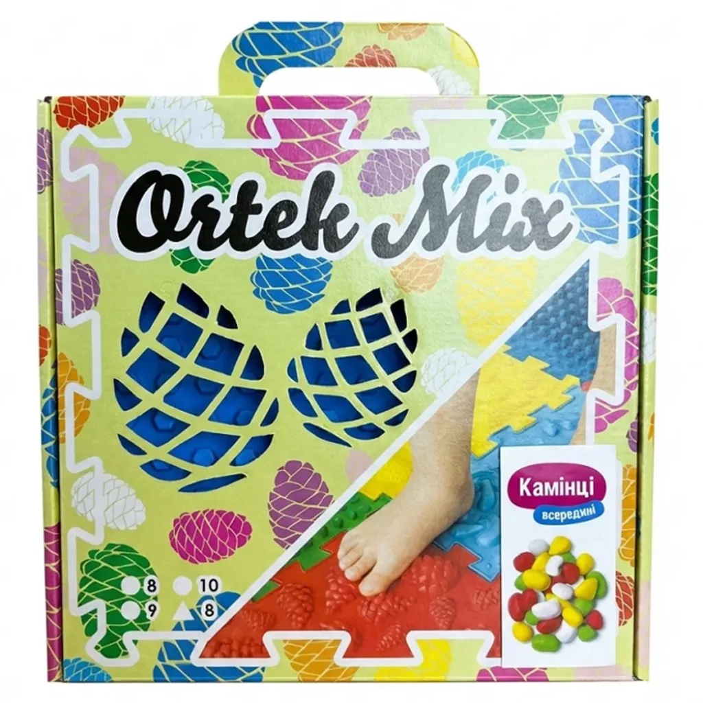 Массажный коврик Ortek Микс Пазлы 10 элементов + "Камни" Массажный коврик Ortek Микс Пазлы 10 элементов + "Камни"