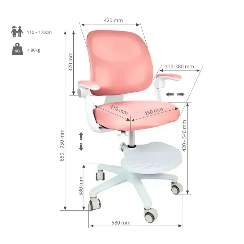 Ортопедическое детское кресло Cubby Marte Pink с подлокотниками Ортопедическое детское кресло Cubby Marte Pink с подлокотниками