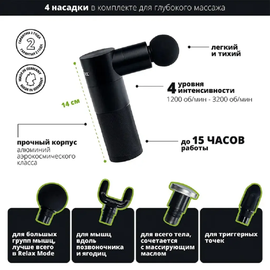 Массажный пистолет Blackroll Fascia Gun Массажный пистолет Blackroll Fascia Gun