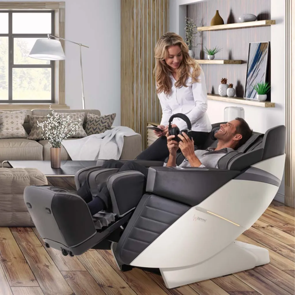 Массажное кресло Casada AlphaSonic III White Black Массажное кресло Casada AlphaSonic III White Black