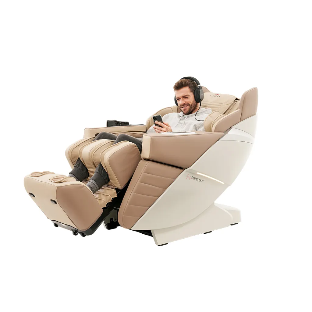 Массажное кресло Casada AlphaSonic III White Khaki Массажное кресло Casada AlphaSonic III White Khaki