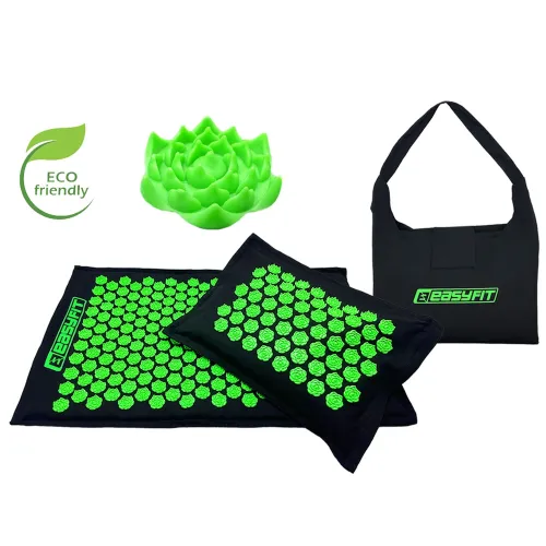Массажный коврик EasyFit AcuRelax EF-2710-BG с иглами (аппликатор Кузнецова), черно-зеленый - Фото№1 Массажный коврик EasyFit AcuRelax EF-2710-BG с иглами (аппликатор Кузнецова), черно-зеленый - Фото№1