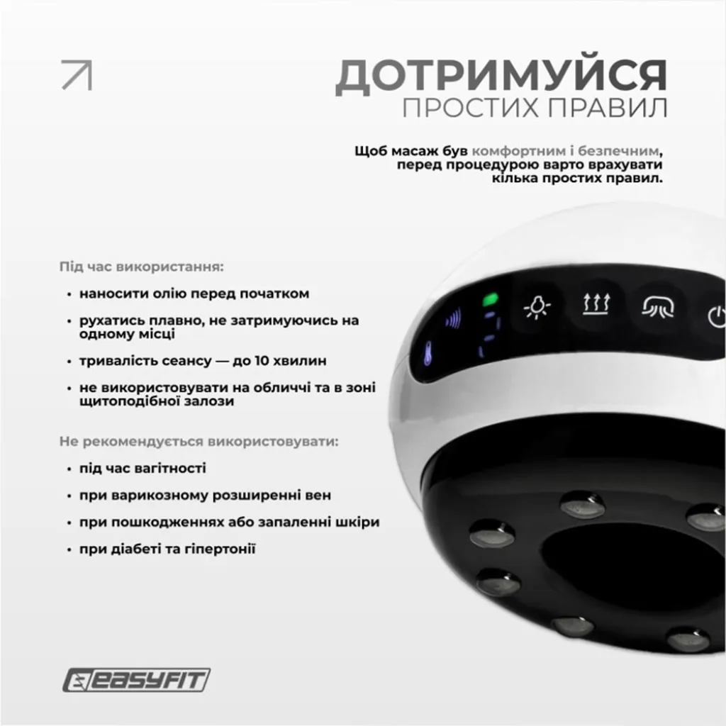 Вакуумный массажер для тела EasyFit CupPro EF-2102: банка с подогревом и ИК-светом