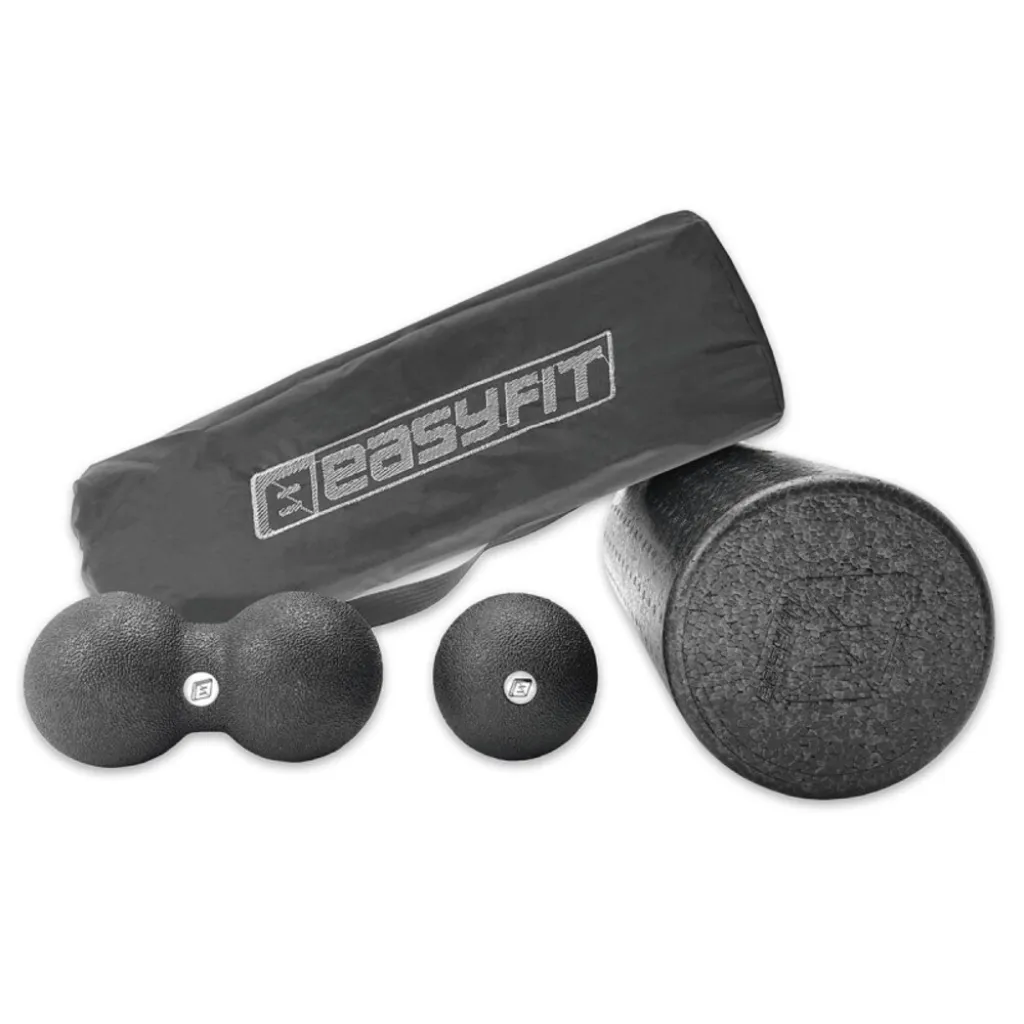 Набор для массажа EasyFit MioSet-L (2 мячика+ролик) EF-2005-L, черный Набор для массажа EasyFit MioSet-L (2 мячика+ролик) EF-2005-L, черный