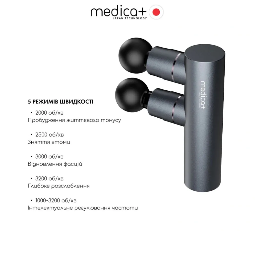 Перкуссионный ручной массажер для тела и мышц Medica+ Mass Hand Pro 2Х, черный Перкуссионный ручной массажер для тела и мышц Medica+ Mass Hand Pro 2Х, черный